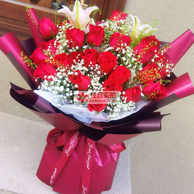 哈尔滨30朵红玫瑰百合，做你余生故事里的人